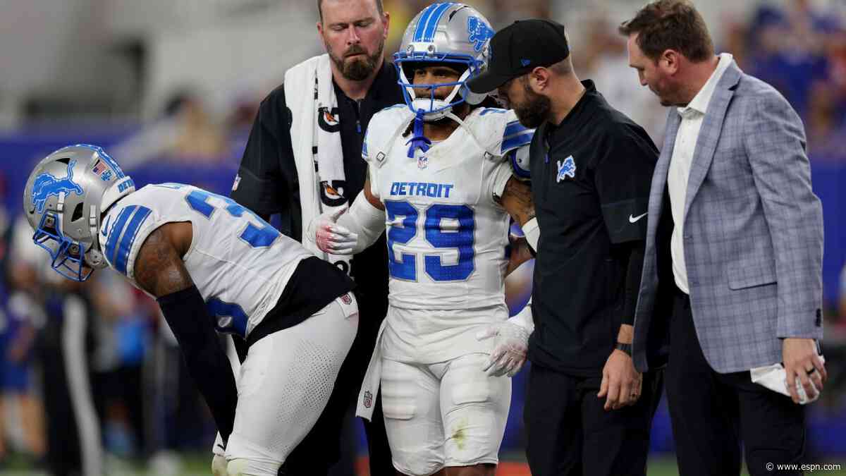 Lions DB Maddox exits TNF with foot injury, ruled out