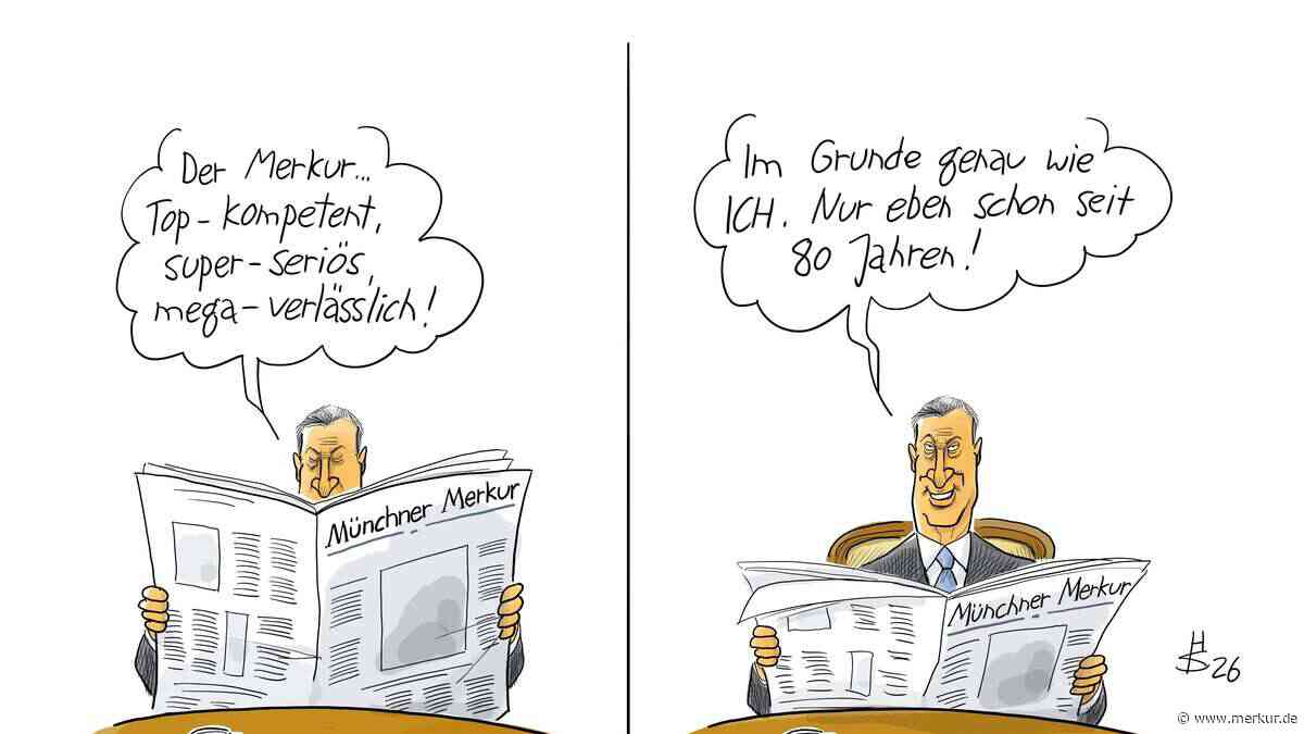 Eine Karikatur zum Jubiläum: Heiko Sakurai zeichnet seit zehn Jahren für unsere Zeitung