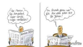 Eine Karikatur zum Jubiläum: Heiko Sakurai zeichnet seit zehn Jahren für unsere Zeitung