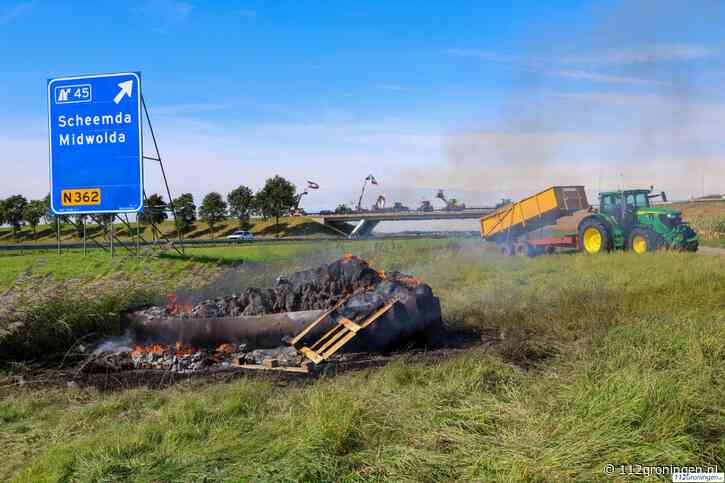 Boeren steken hooibalen in brand op meerdere plekken in het land (update)