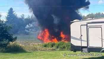 F-16 crashes into field in Midwest fireball, as local claims pilot is 'conscious'