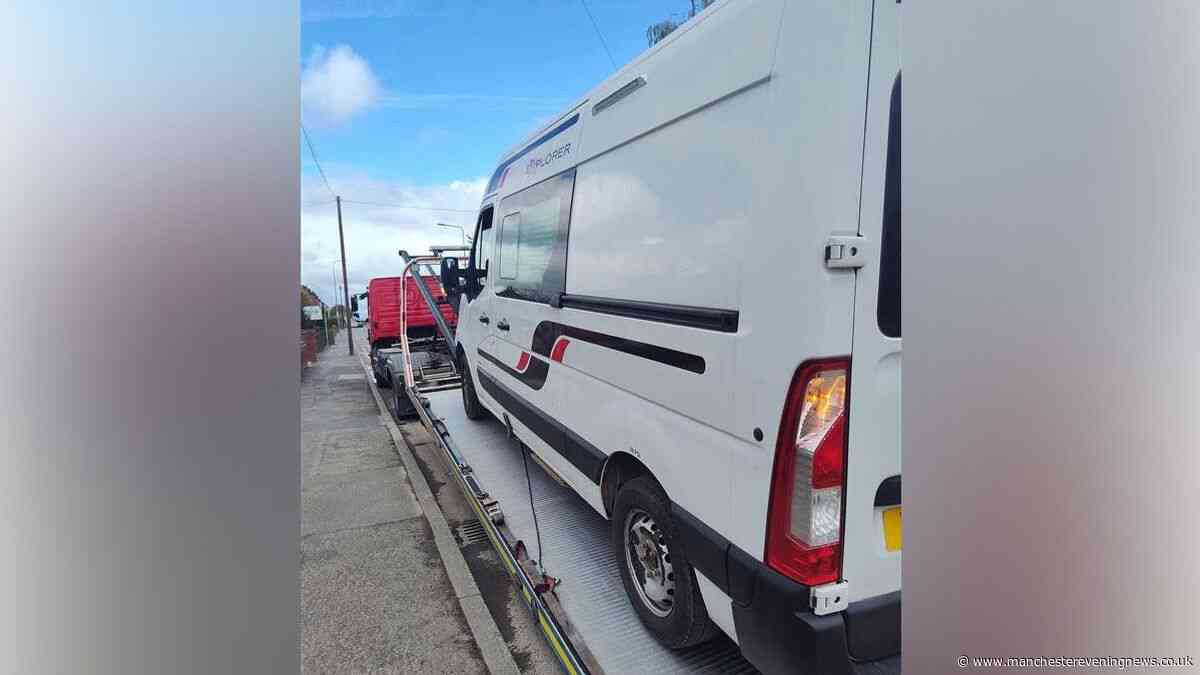 They tried to set off on campervan holiday - Wigan police brought it to a sudden stop