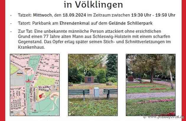 POL-SL: Nach Tötungsdelikt in Völklingen vor zwei Jahren / Mordkommission Schillerpark sucht weiterhin nach Zeugen