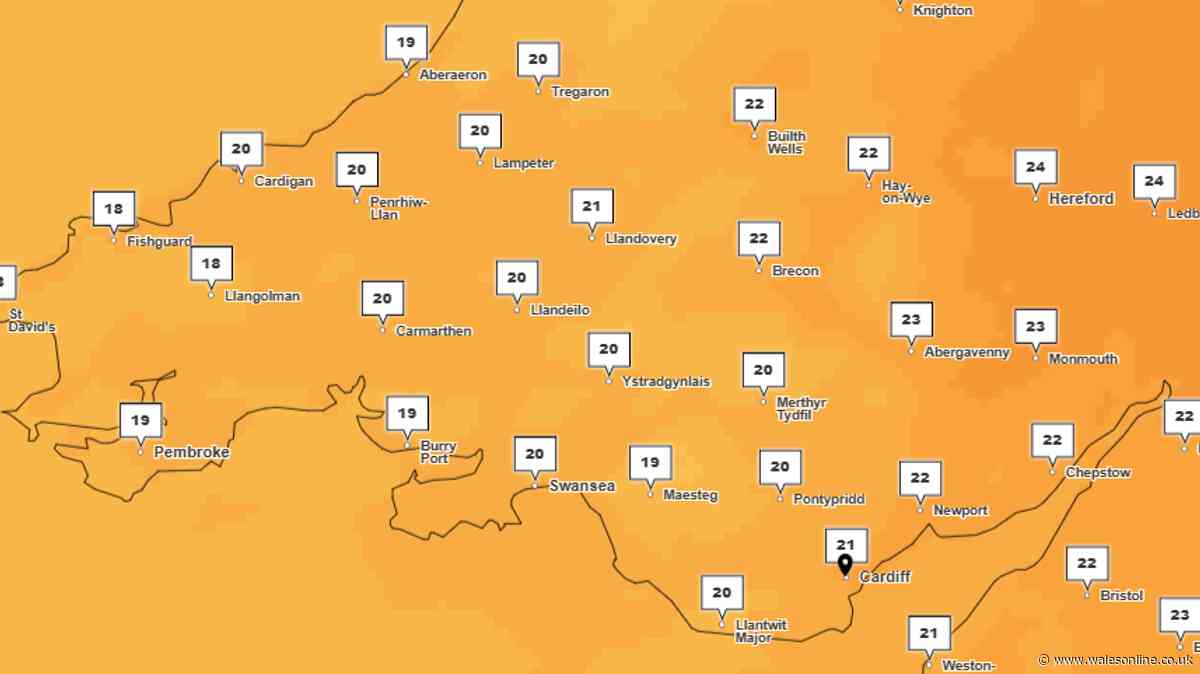 Met Office weather maps show late summer blast to hit Wales next week