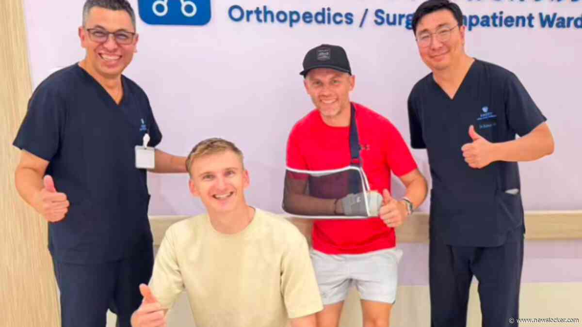 Autocoureur Ollie Millroy krijgt bezoek van Nederlandse redder Loek Hartog: ’Een heel emotionele ontmoeting’