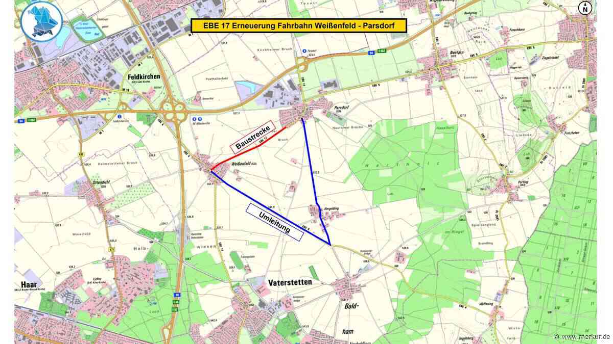 Kreisstraße EBE 17 voll gesperrt: Zwei Wochen kein Durchkommen bei Parsdorf