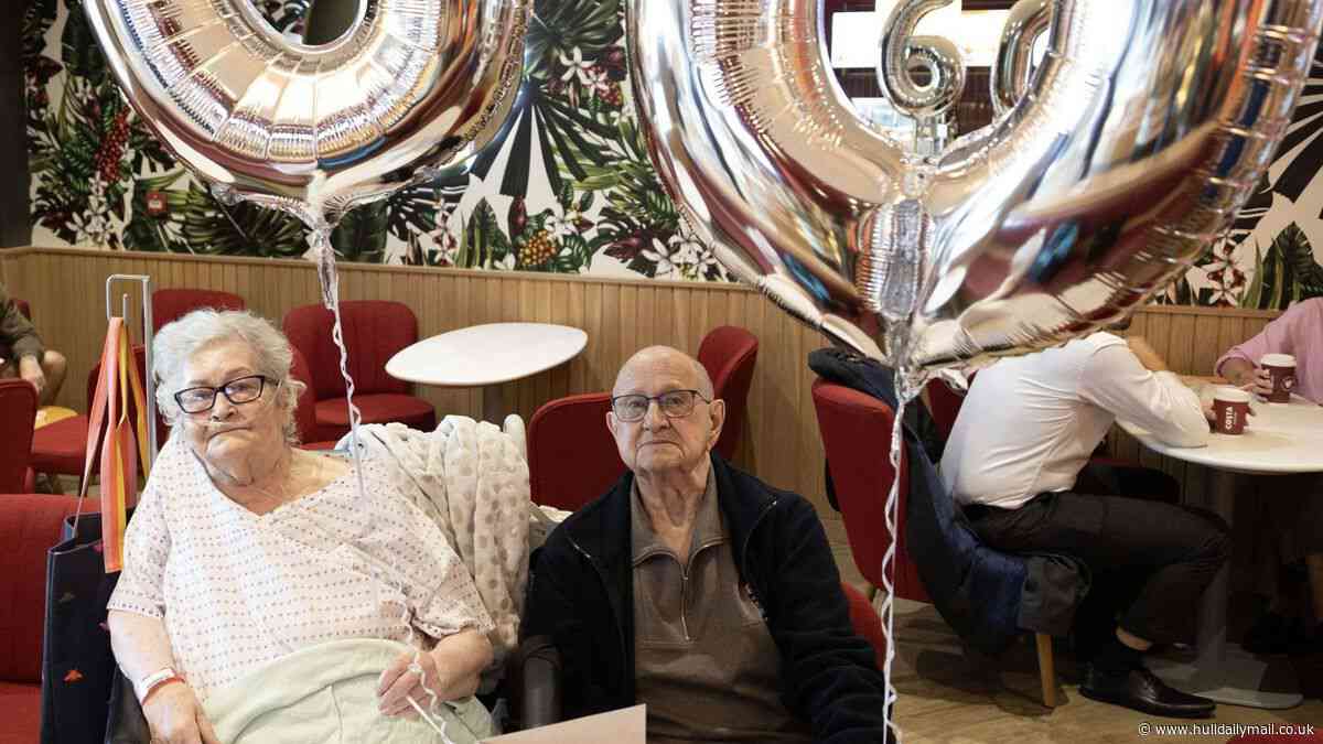 Devoted Hull couple celebrate diamond wedding anniversary at hospital coffee shop