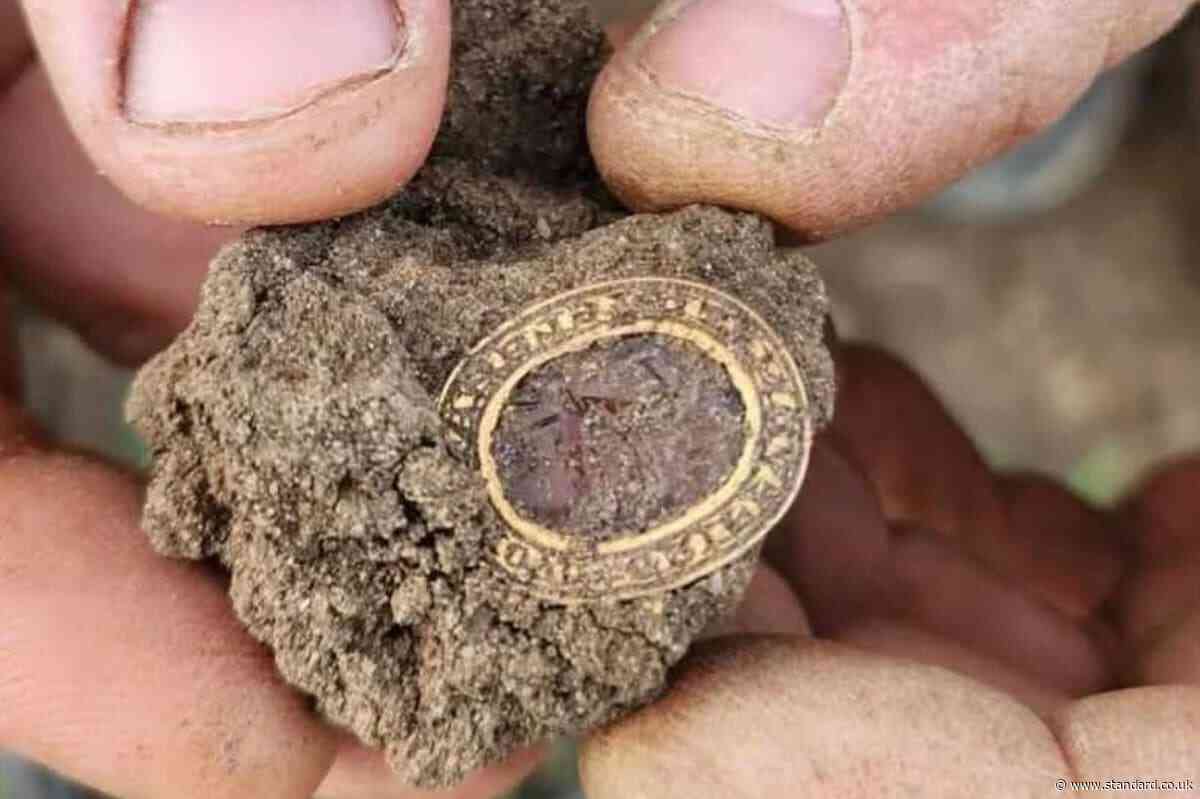 Medieval gold ring discovered on April Fool’s Day to be sold at auction