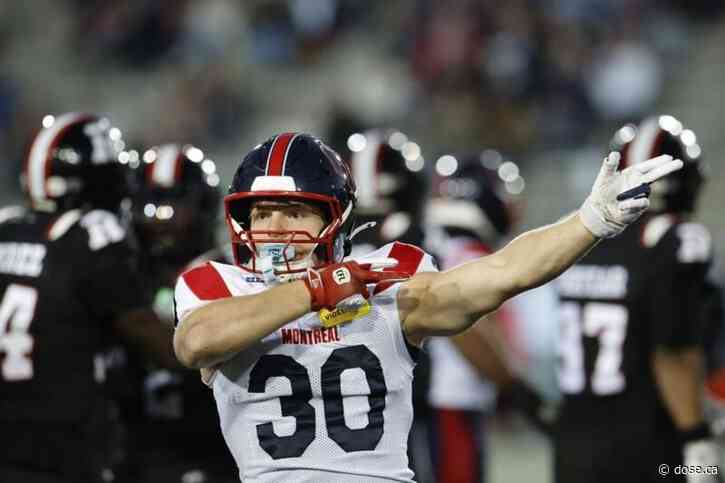 An Alouettes player suffered an injury to his genitals and underwent surgery