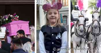 Heartbroken loved ones say final farewell at funeral of beloved Valentina Foster, 7, after tragic fire