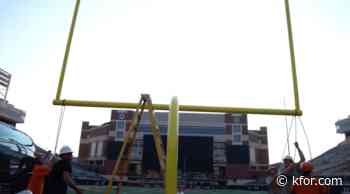Goal post replaced at Boone Pickens Stadium following celebration