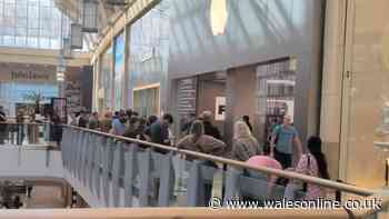 Long queues for new iPhone 18 as it goes on sale in Cardiff