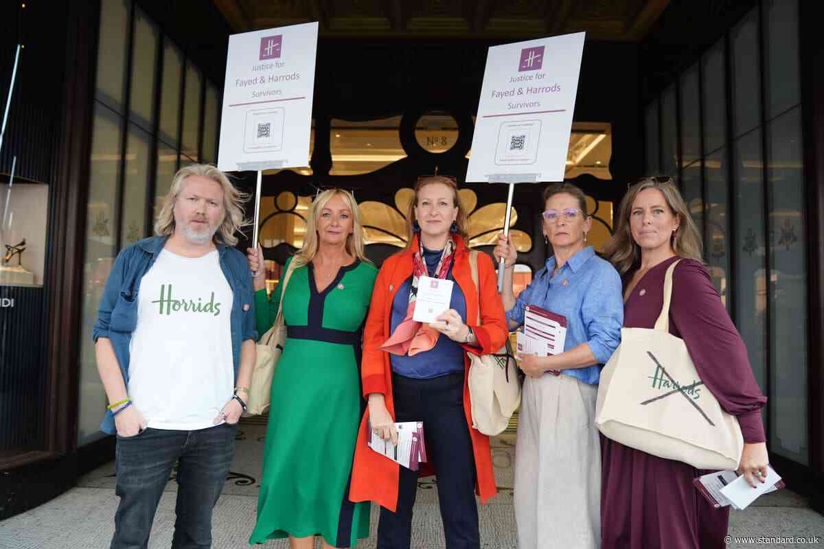 Al Fayed survivors protest outside Harrods after ‘silence and delay’ from store