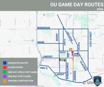 Norman PD provides traffic routes & parking information as OU football returns home