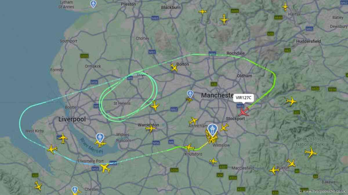 Virgin Atlantic flight circles over Merseyside for almost an hour