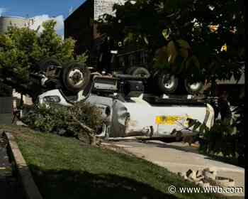 2 injured in tanker truck rollover on Elm Street