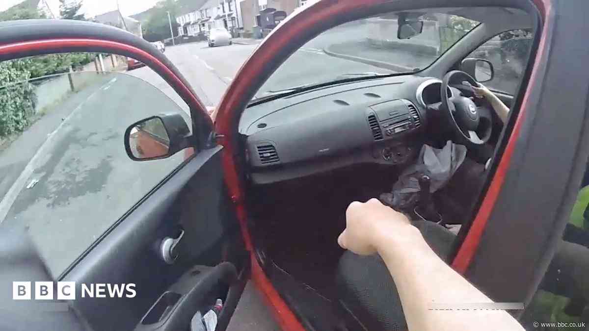 'Get in' - woman joins police chase by giving officer a lift in Nissan Micra