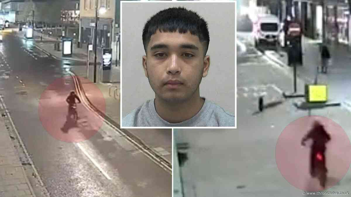 CCTV footage of electric bike menace speeding around Newcastle before badly injuring woman