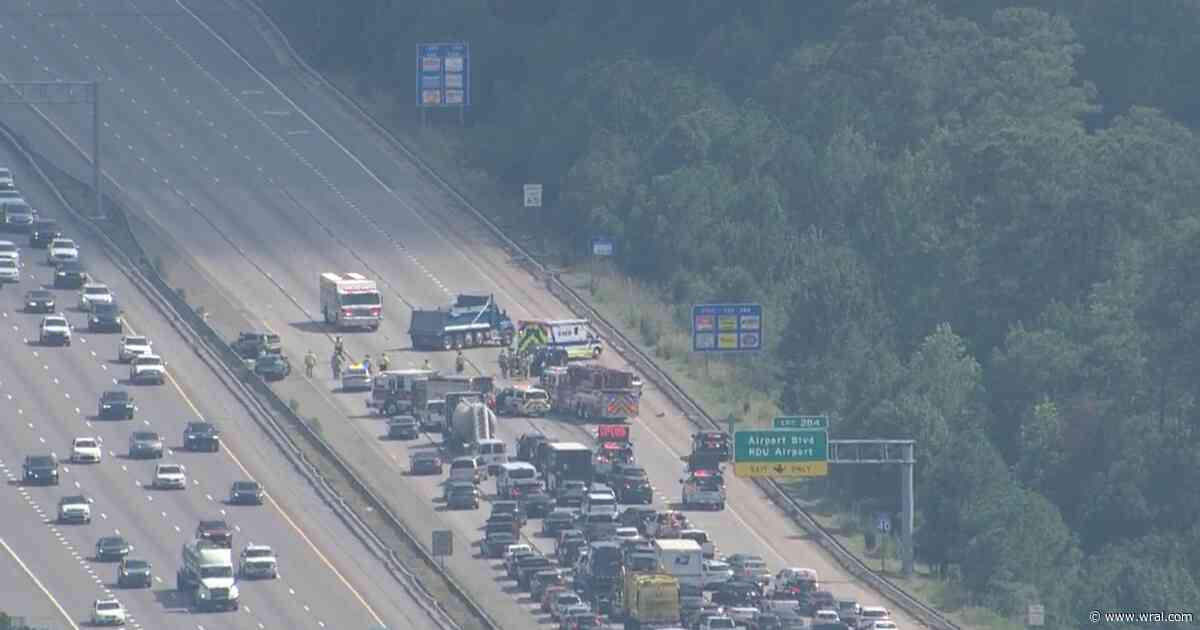 Crash shuts down I-40 East near RDU Airport