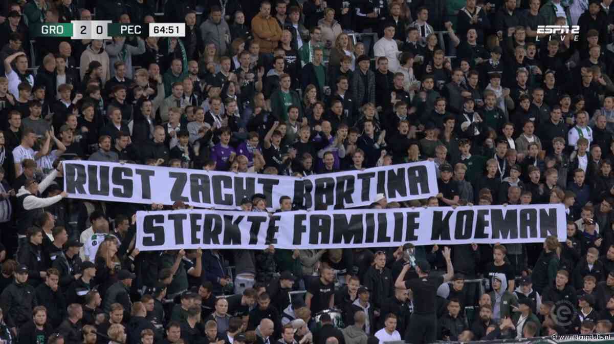 FC Groningen-fans brengen fraai eerbetoon aan overleden Bartina Koeman (65)