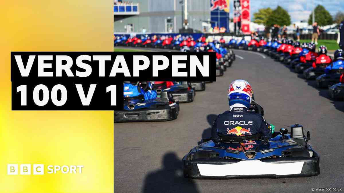Verstappen easily beats 100 racers in a go-kart