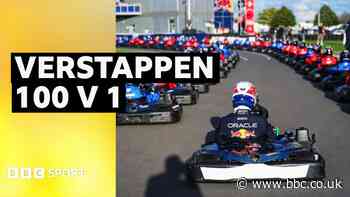 Verstappen easily beats 100 racers in a go-kart