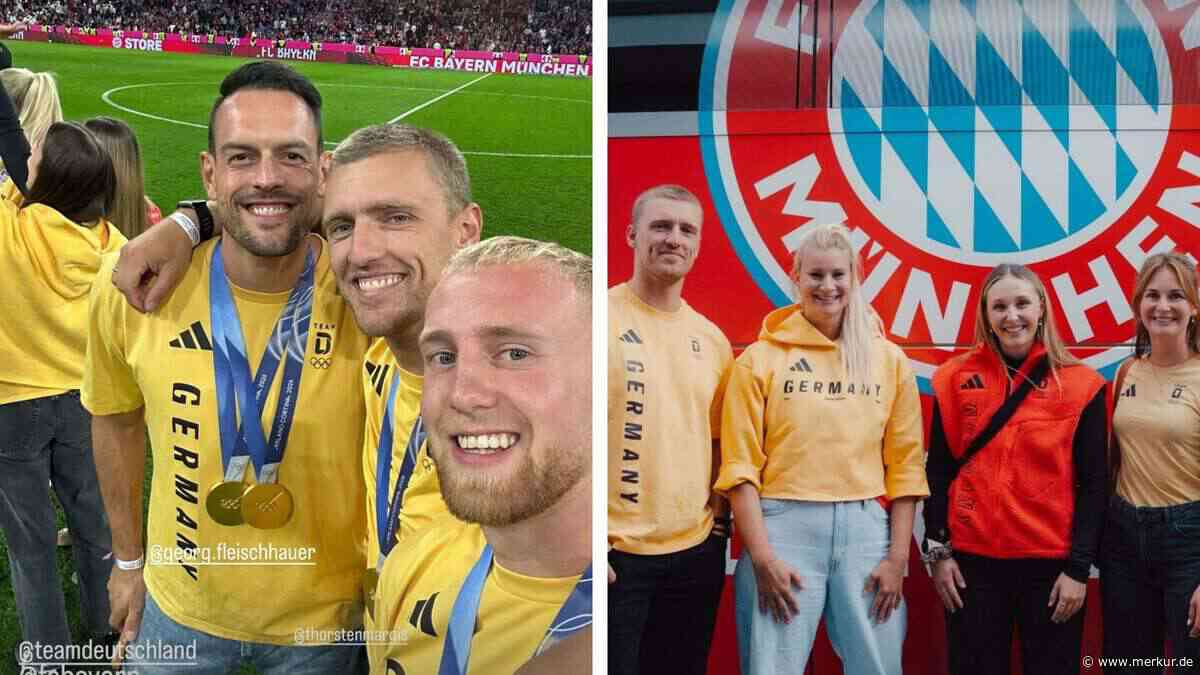 Deutsche Olympiasieger genießen Bayern-Spiel