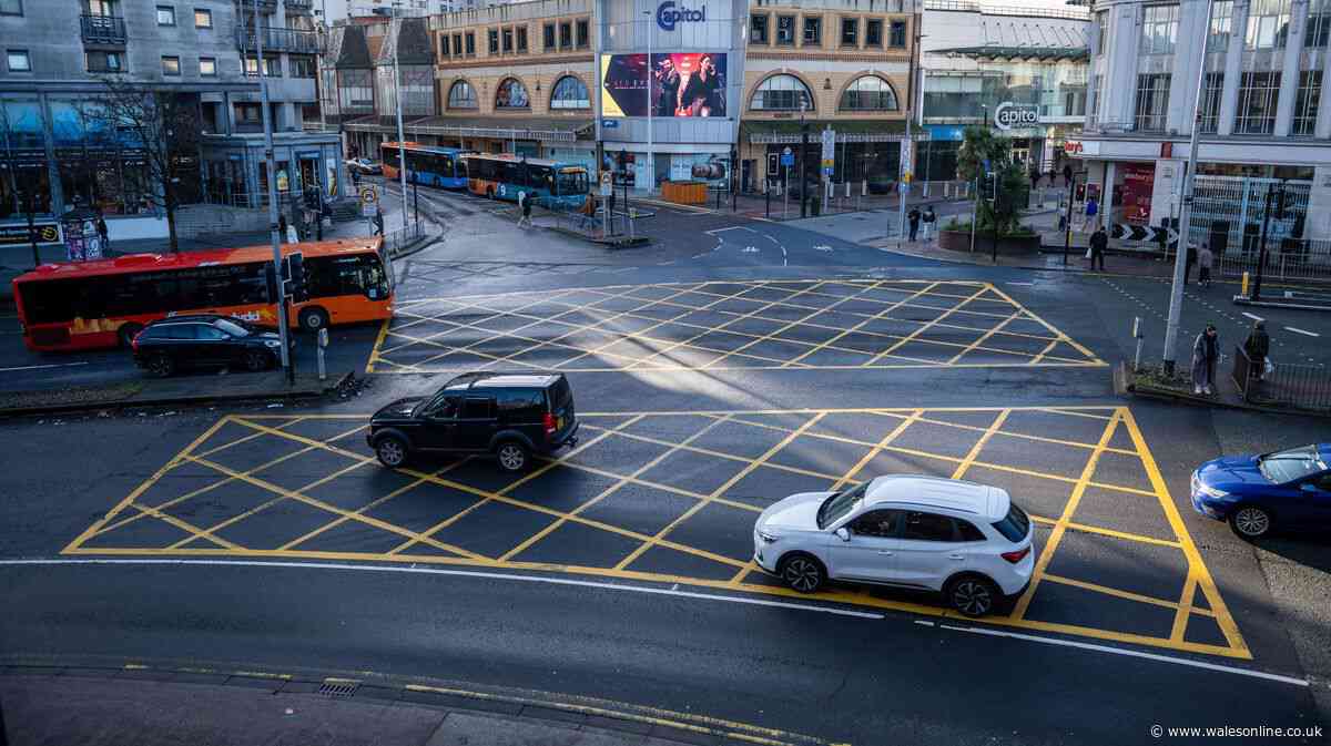 The Cardiff yellow box junctions where drivers are most likely to be fined