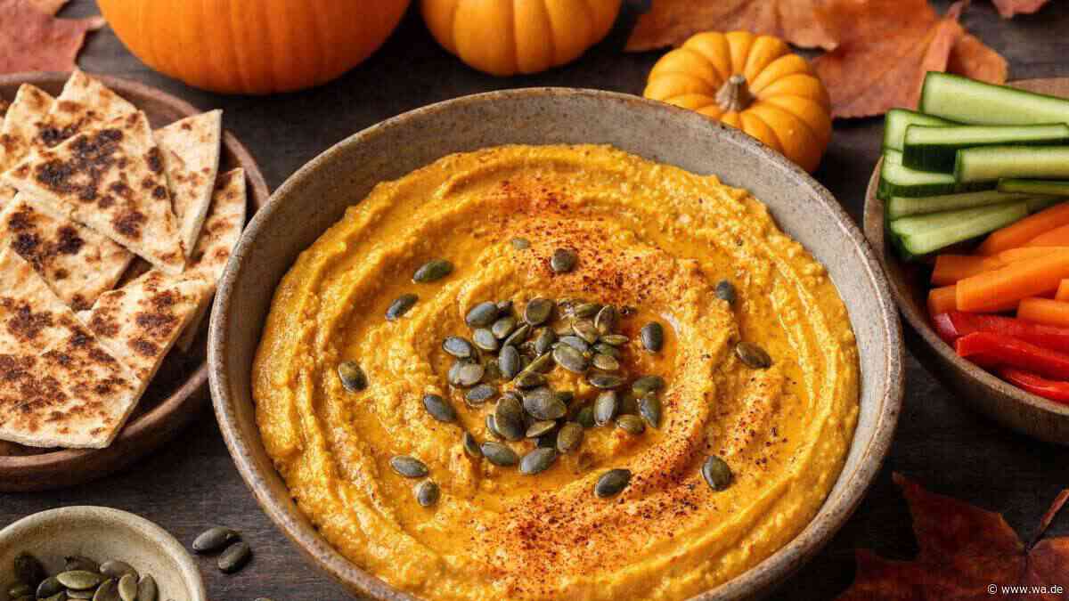 Auf zum Dippen, fertig, los: Kürbis-Hummus bringt den richtigen Kick an Proteinen und Geschmack
