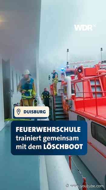 Brand auf Schiff: Feuerwehrschule übt den Ernstfall | WDR #shorts