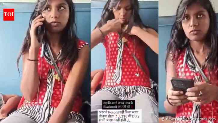 Woman without ticket argues with TTE, tears her own clothes, threatens him with a case