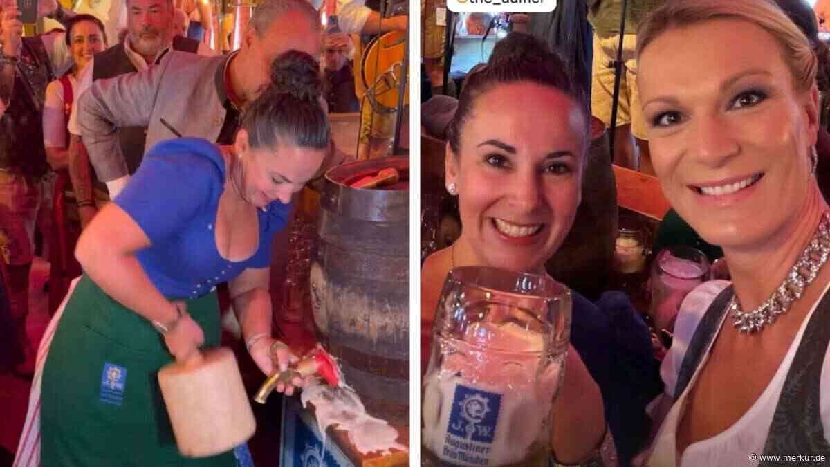 Maria Höfl-Riesch genießt erste Mass auf der Wiesn – mit dem Star des Tages