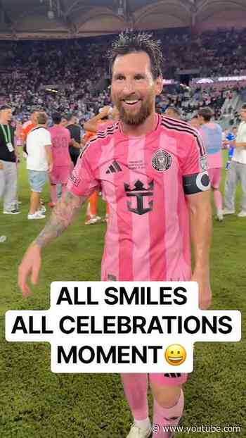 Messi, Beckham, and De Paul with coach Kily González after @intermiamicf Campeones Cup win!