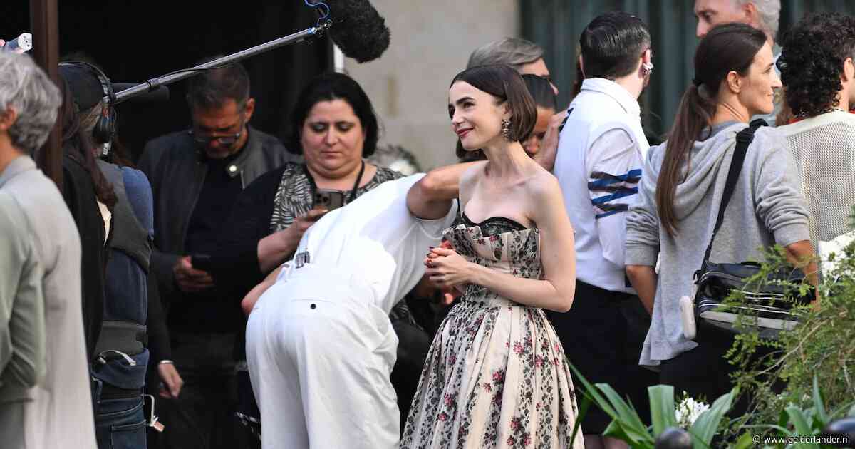 Laatste draaidag Lily Collins voor Emily in Paris zit erop, actrice is ‘sprakeloos’