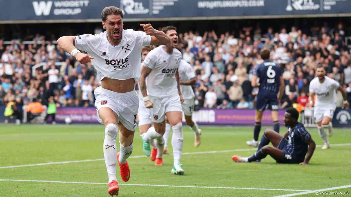 West Ham rescue draw at Millwall from 2-0 down