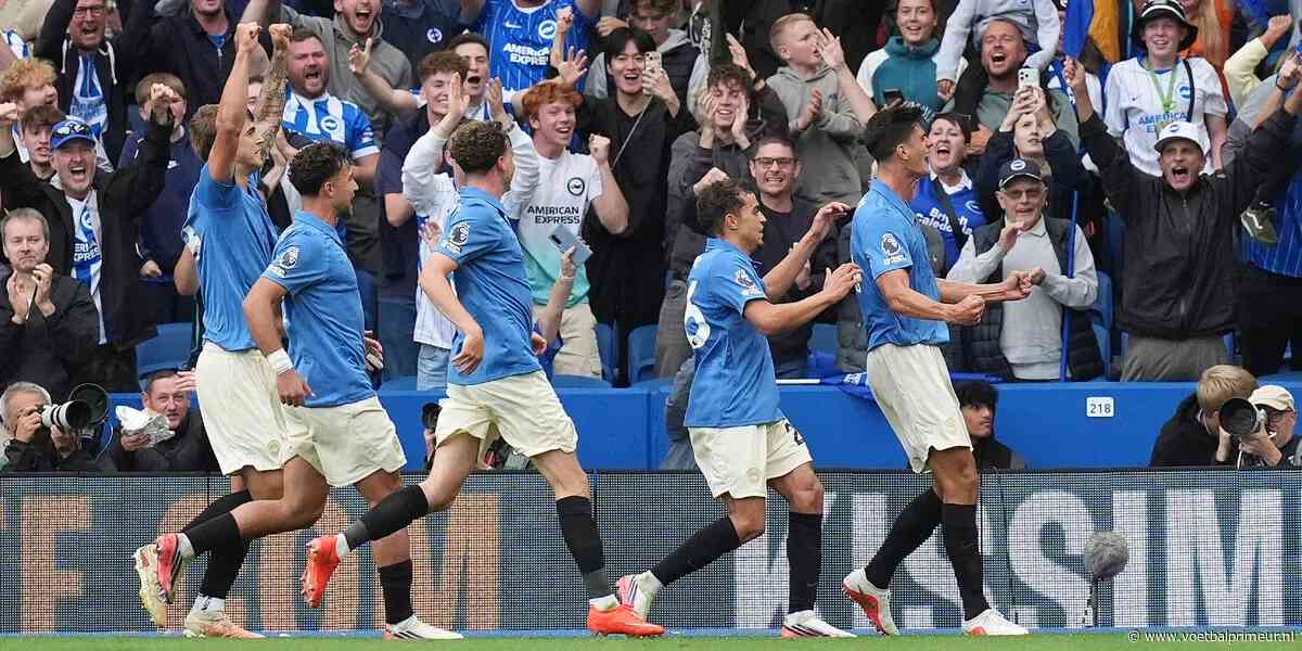 Brighton overklast Arsenal tijdens ruime zege, Timber en co. verliezen koppositie