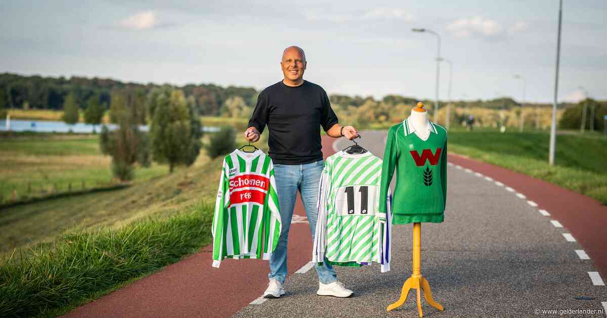 Gerdo (52) heeft een verzameling van honderden oude voetbalshirts, maar zijn hart ligt bij FC Wageningen