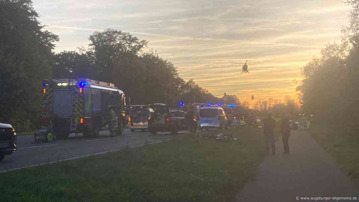 Traktor und Motorrad beteiligt: Helikopter nach schwerem Unfall bei Leipheim im Einsatz
