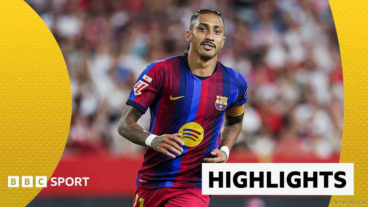 Raphinha nets hat-trick in Sevilla win to keep Barcelona top