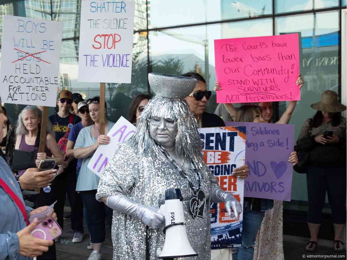 "No means no": Protesters gather outside Rogers Place in a show of anger over Formenton signing