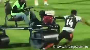 Bizarre moment former Prem League player rolled over