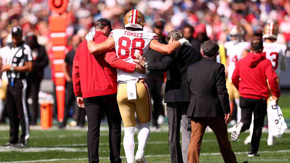 NFL fines 49ers' Jake Tonges for play in which he sustained season-ending injury