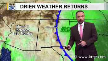 Rain chances dwindle as drier air moves into New Mexico
