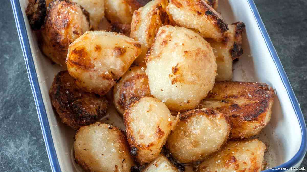 Roast potatoes will be golden if you coat them in 1 unusual item before cooking