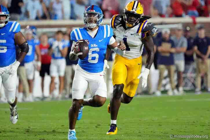 Trinidad Chambliss leads No. 8 Mississippi past No. 7 LSU 32-24 in Lane Kiffin’s return to Ole Miss