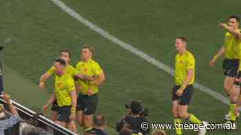 Five assaulted, bottles thrown at umpires as ugly scenes erupt at tense prelim final