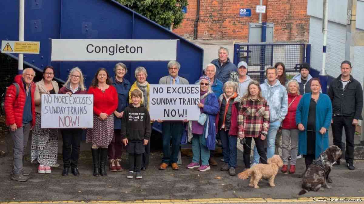 Protesters marking two years since Cheshire town's last Sunday train ran