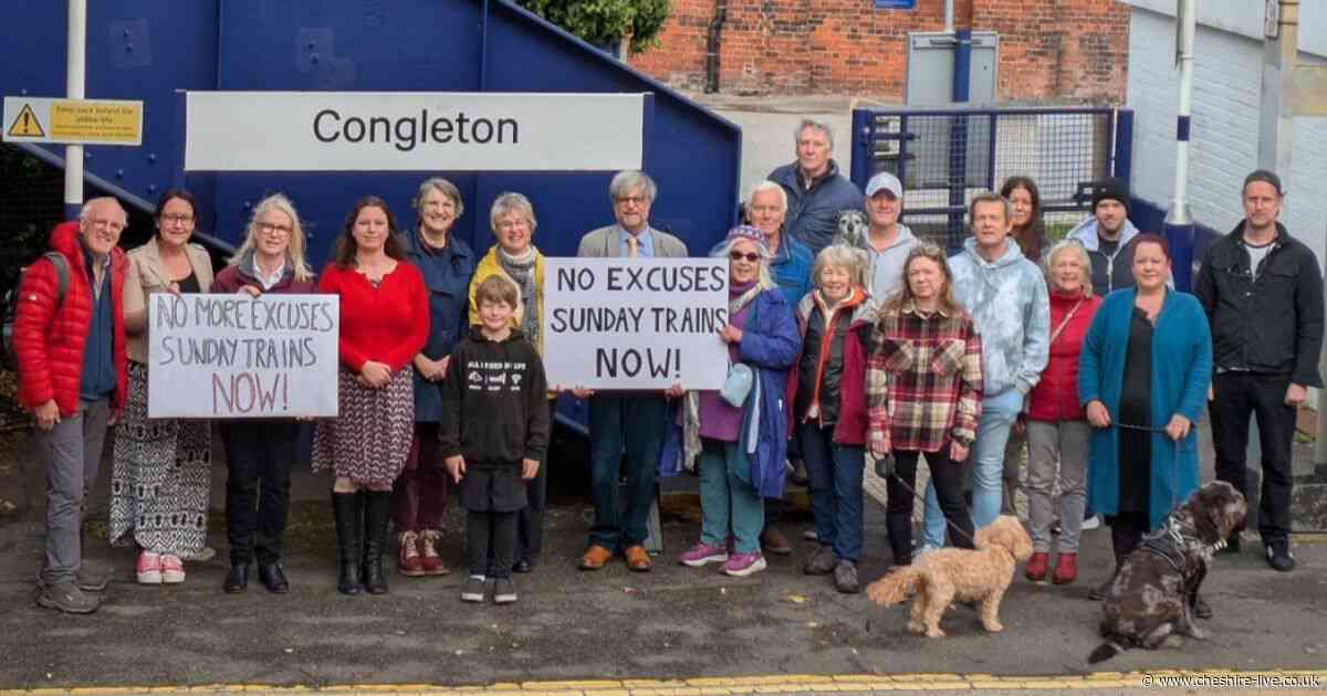 Protesters marking two years since Cheshire town's last Sunday train ran