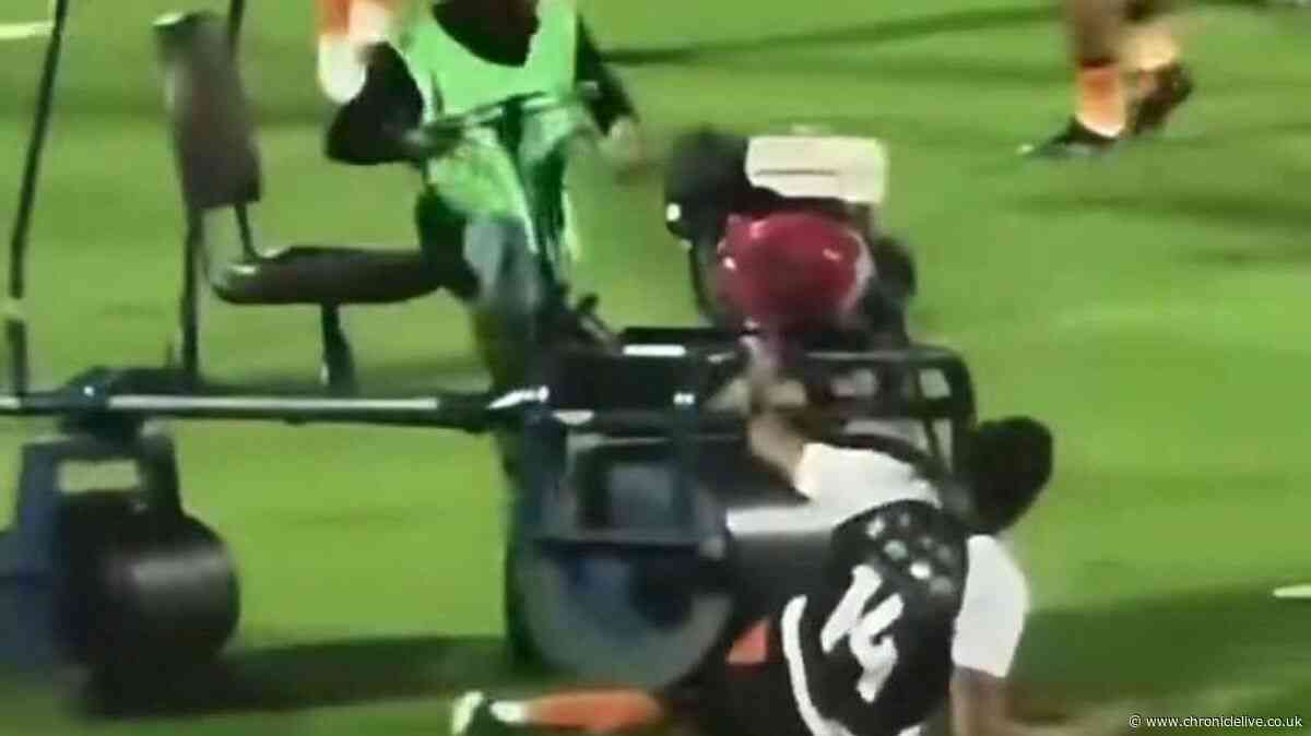 Ex-Newcastle United star 'run over' by pitch roller in bizarre accident before Thailand match