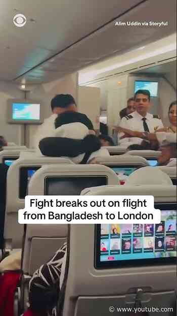 Watch: Fight breaks out on flight from Bangladesh to London #shorts